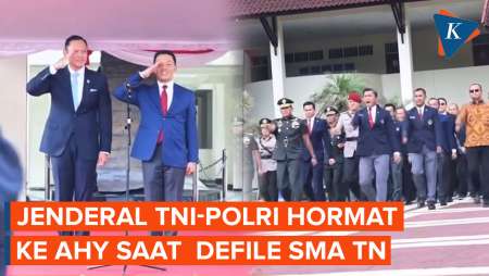 Momen Jenderal TNI-Polri Defile Dadakan di Taruna Nusantara! AHY dan Sugiono Terima Penghormatan