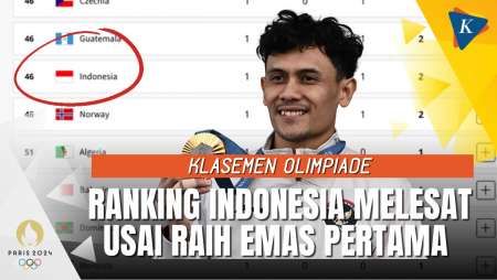 Klasemen Olimpiade: Indonesia Melesat ke Ranking 46 Usai Raih Emas Perdana