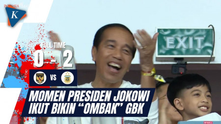 Jokowi, Prabowo, dan Erick Kompak Main Ombak di Tribune