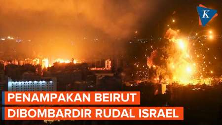 Penampakan Langit Beirut yang Merah Membara Dihantam 120 Rudal Israel