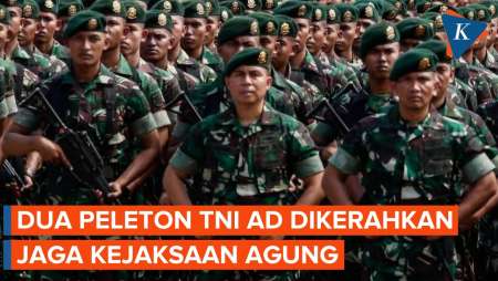 Kejaksaan Agung Dijaga Dua Peleton TNI, Shift Bergantian