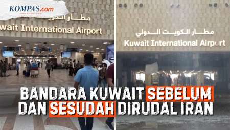 Drone Dan Rudal Iran Mengamuk, Penampakan Bandara Kuwait Sebelum Dan Sesudah Diserang