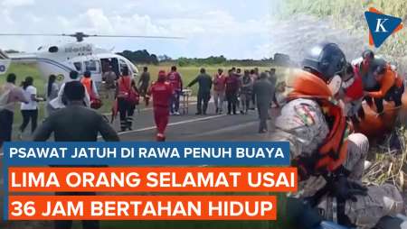 Pesawat Jatuh di Rawa Penuh Buaya, 5 Orang Selamat Usai Terjebak 36 Jam