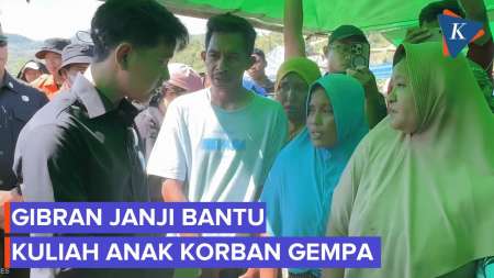 Tinjau Lokasi Gempa, Gibran Janji Bantu Kuliah Anak Korban Gempa Yang Kuliah Di Luar Pulau