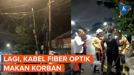 Leher Pemotor Terjerat Kabel Fiber Optik, Kali Ini di Palmerah