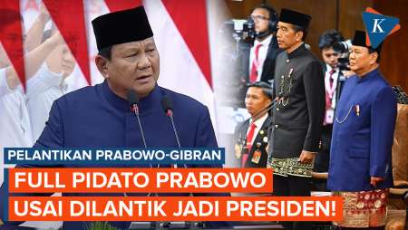 [FULL] Pidato Lengkap Prabowo Subianto Usai Dilantik Jadi Presiden RI