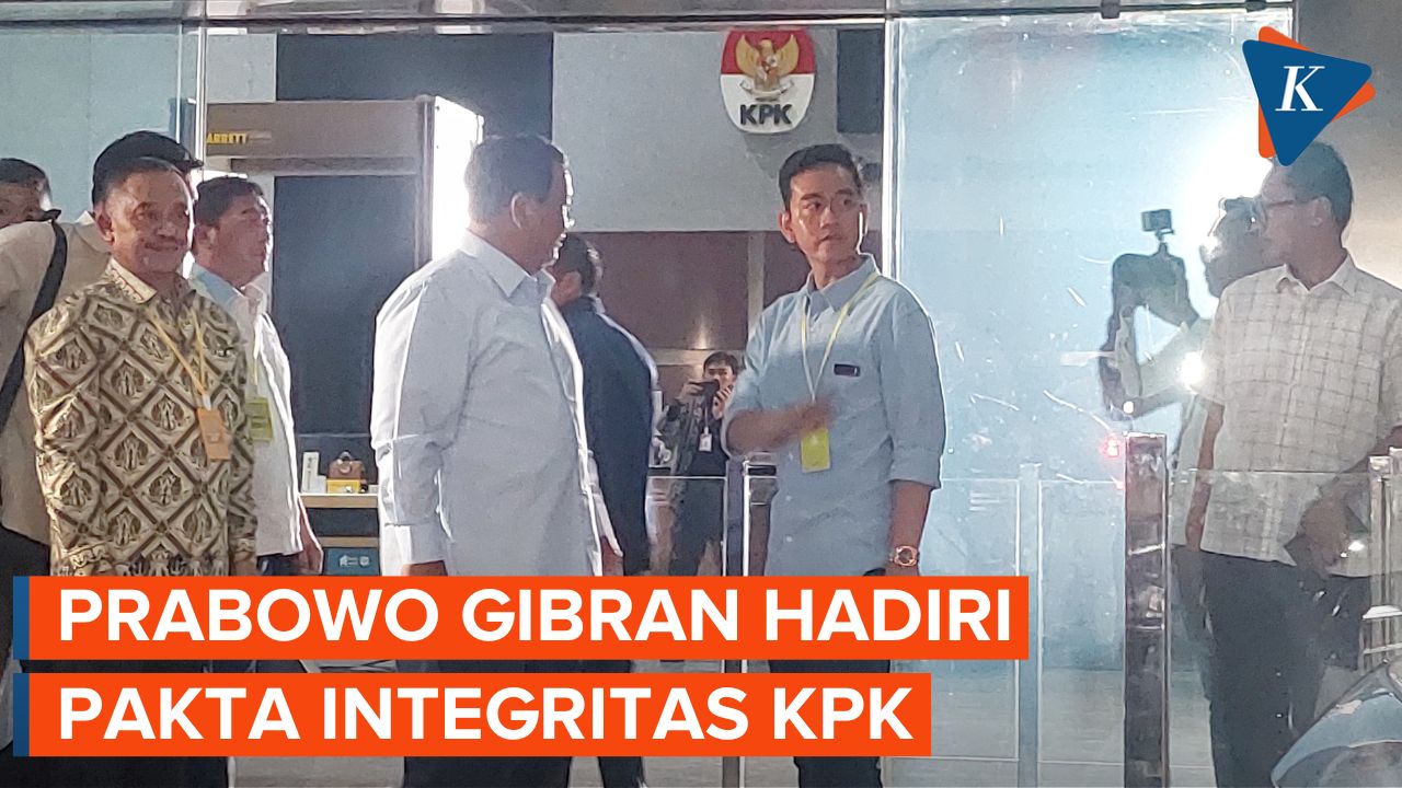 Prabowo-Gibran Jadi Paslon Paling Akhir yang Tiba di KPK Ikuti Acara Paku Integritas