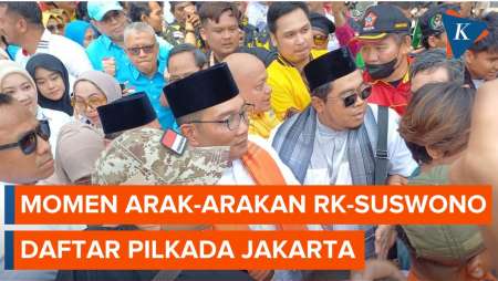 Momen Arak-arakan Ridwan Kamil-Suswono Daftar Pilkada Jakarta, Diiringi Ondel-ondel dan Tanjidor