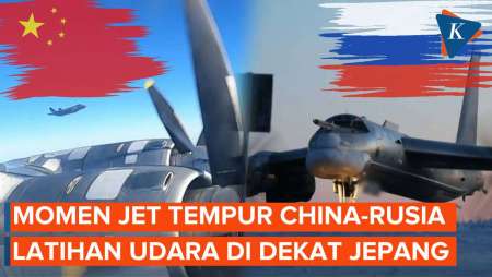 Detik-detik Jet China-Rusia Latihan Udara Dekat Langit Jepang