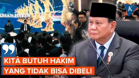 Sambil Tunjuk-tunjuk, Prabowo Sebut  Indonesia Butuh Hakim yang Tidak Bisa Dibeli