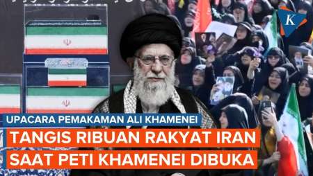 Tangis Rakyat Iran Pecah Saat Peti Mati Ali Khamenei Dibuka