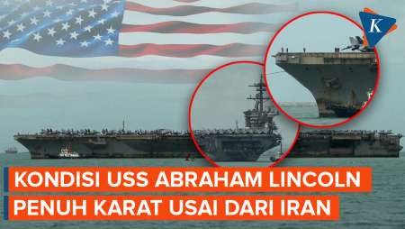 Pulang Dari Perang Iran, Kondisi Kapal Induk AS Abraham Lincoln "Memprihatinkan"