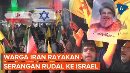 Momen Warga Iran Rayakan Serangan Ratusan Rudal ke Israel