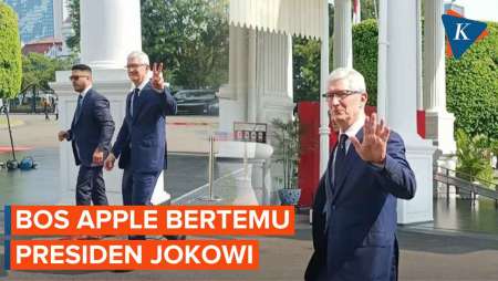Gaya Bos Apple Tim Cook Bertemu Jokowi di Istana