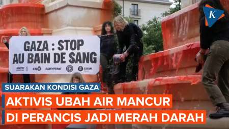Air Mancur di Perancis Berubah Jadi Merah Darah, Simbol Pembantaian di Gaza