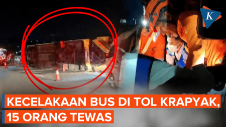 Bus PO Cahaya Trans Terguling Di Tol Krapyak Semarang, 15 Orang Tewas
