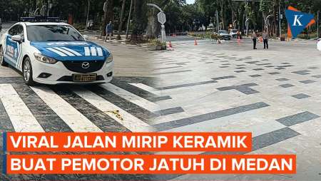 Viral Jalan Mirip Keramik di Medan Buat Pemotor Jatuh, Begini Respons Bobby