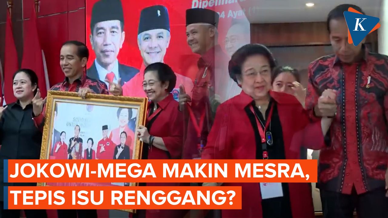 Senyum Merakah Megawati saat Beri Kado untuk Jokowi