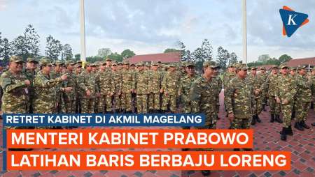 Hari Pertama Retreat Kabinet, Para Menteri Dibangunkan Pukul 04.00 WIB dan Latihan Baris-berbaris