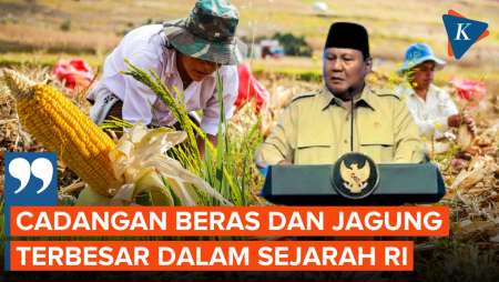 Prabowo Sebut Indonesia Punya Cadangan Beras dan Jagung Terbesar dalam Sejarah