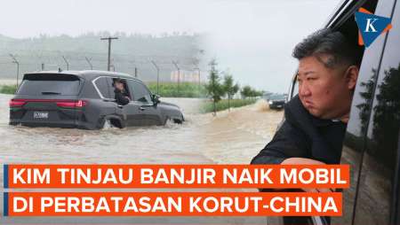 Momen Kim Jong Un Terjang Banjir yang Landa Korea Utara Naik Mobil SUV