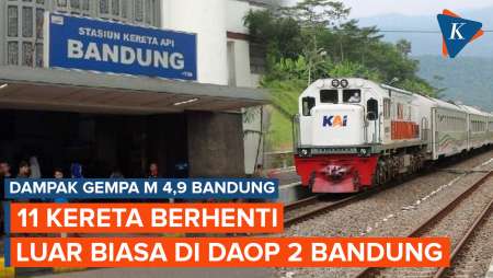 Dampak Gempa Bandung Hari Ini, 11 Kereta Api Berhenti Luar Biasa