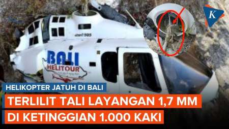 Fakta Helikopter Jatuh di Bali: Tersangkut Tali Layangan di 1.000 Kaki, Tebal 1,7 Milimeter