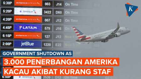 AS 7 Hari Shutdown, 3.000 Penerbangan Amerika Kacau Karena Kurang Staf