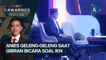 Anies Geleng-geleng Kepala Saat Gibran Bicara soal IKN di Debat Cawapres