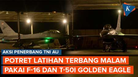 Potret Penerbang TNI AU Latihan Terbang Malam Pakai F-16 dan T-50i Golden Eagle!