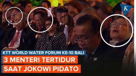 Jokowi Pidato di WWF Ke-10, Tiga Menterinya Mengantuk dan Tertidur