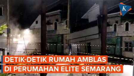 Detik-detik Rumah Ambruk di Perumahan Elite Permata Puri Semarang