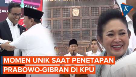 Momen Penetapan Prabowo di KPU: Mesra dengan Anies hingga Malu-malu Titiek Jadi Ibu Negara