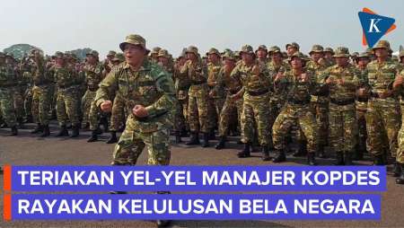Momen Manajer Kopdes Berseragam Loreng Teriakan Yel-yel, Tunjukkan Jiwa Korsa