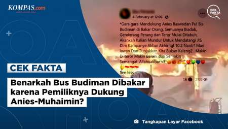 Benarkah Bus Budiman Dibakar karena Pemiliknya Dukung Anies-Muhaimin?