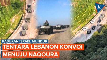 Penampakan Tentara Lebanon Konvoi Menuju Naqoura Usai Pasukan Israel Mundur