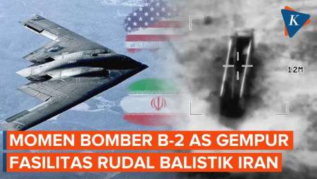 Detik-detik Bomber Siluman B-2 AS Gempur Fasilitas Rudal Balistik Iran