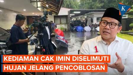 Suasana Terkini Rumah Cak Imin Jelang Pencoblosan, Hujan Rintik Mengguyur