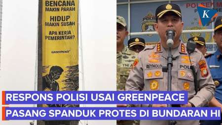 Greenpeace Pasang Spanduk Protes Di Monumen Bundaran HI, Polisi Kecolongan?