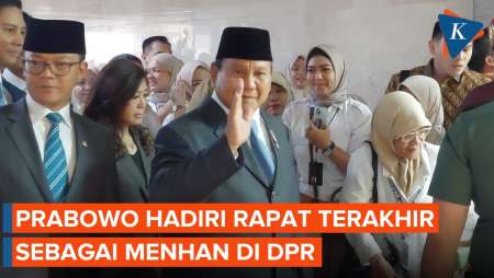 Momen Prabowo Datangi Gedung DPR untuk Rapat Terakhir sebagai Menhan