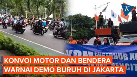 Suasana Demo Buruh Desak Kenaikan UMP Di Jakarta