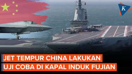 Momen Jet Tempur China Uji Coba Penerbangan Dan Pendaratan Di Kapal Induk Fujian