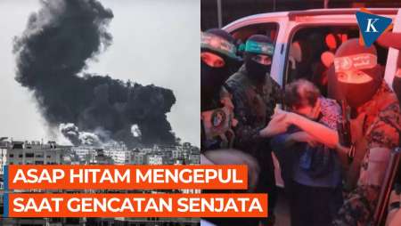 Asap Mengepul di Langit Gaza Saat Gencatan Senjata Diperpanjang