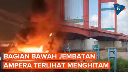 Penampakan Terkini Jembatan Ampera Usai Kapal Meledak dan Terbakar di Sungai Musi