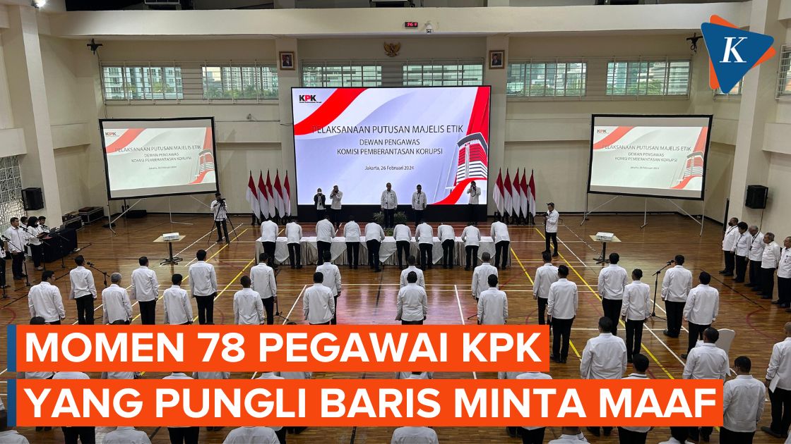 Momen 78 Pegawai KPK yang Lakukan Pungli Berbaris Minta Maaf