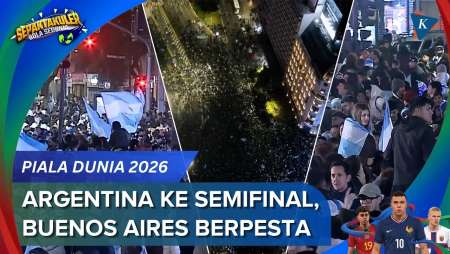 Momen Ribuan Fans Argentina Padati Obelisk Rayakan Lolos Semifinal Piala Dunia 2026