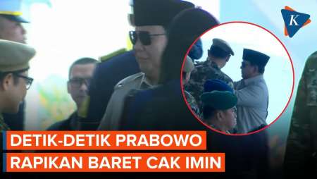 Saat Prabowo Rapikan Baret Cak Imin dan Ketua DPD