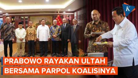 Prabowo Unggah Momen Kemesraan dengan Ketum Parpol Koalisi di Hari Ultahnya