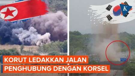 Asap Membubung Tinggi, Korut Ledakkan Jalan Penghubung dengan Korsel