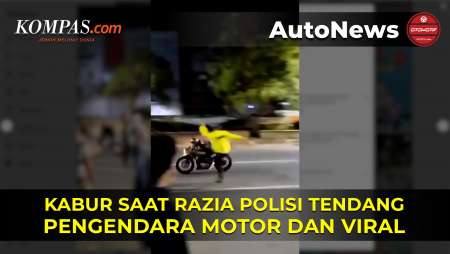 Video Viral, Polisi Tendang Pengendara Motor yang Kabur Saat Razia